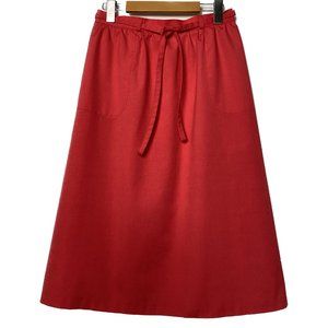 Vintage 70s Wrap Skirt Women S/M Red A-line Pockets Union Made Label Canada